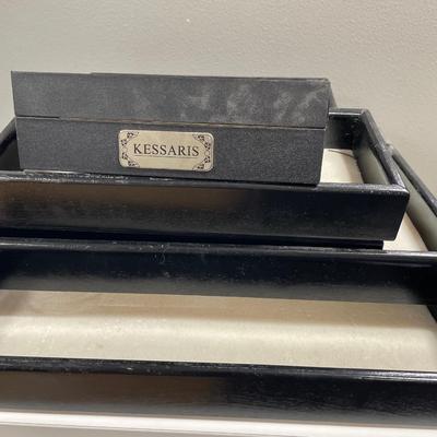 Black wood display for jewelry