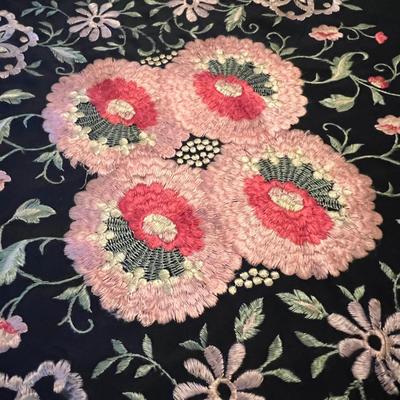 Embroidered Silk Piano Shawl (D-RG)