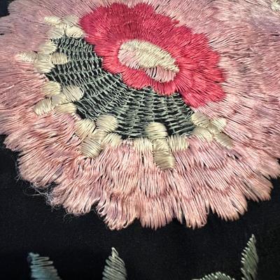 Embroidered Silk Piano Shawl (D-RG)