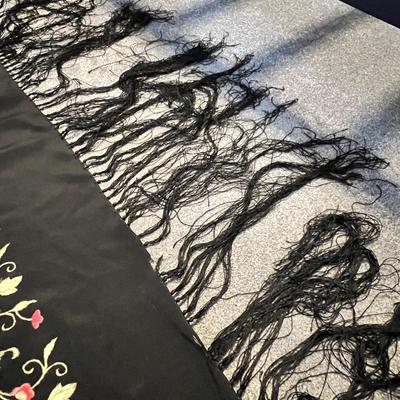 Embroidered Silk Piano Shawl (D-RG)