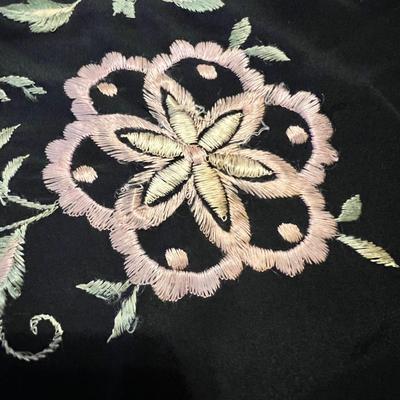 Embroidered Silk Piano Shawl (D-RG)