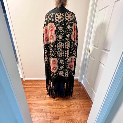 Embroidered Silk Piano Shawl (D-RG)
