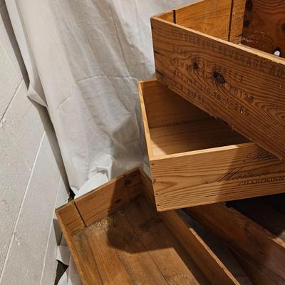 Five Wooden Wine Shipping Boxes (BS-JS)