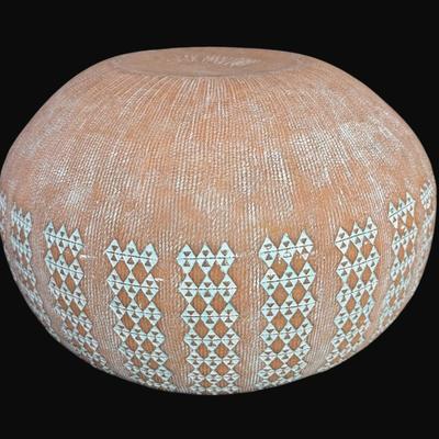 Sale Photo Thumbnail #4: This Jack Moulthrop Raku vase shows minimal signs of wear.  Great focal piece for any home.  Measures approximately 15" x 20".  [CS]