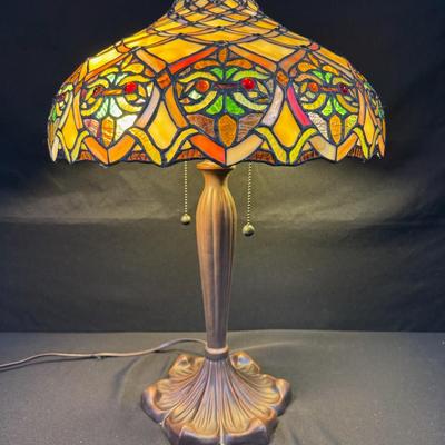 Sale Photo Thumbnail #13: This piece has age related wear including some minor cracks on the smallest pieces of glass.  Dimensions 23" H x 16" diameter.  No shipping on this piece. [JP]