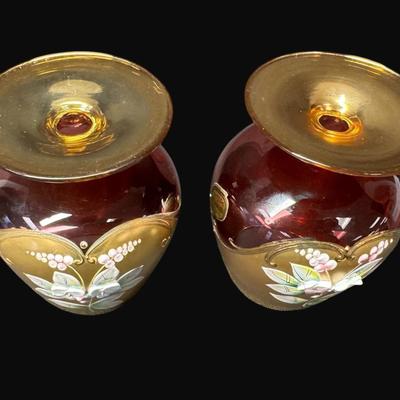 Sale Photo Thumbnail #26: This is a two piece set. It is most likely Czechoslovakian in origin, and from the 1920s-1930s. Measurement: 3.5"H. [RE]