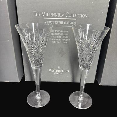 Sale Photo Thumbnail #32: This assortment includes Peace, Happiness, Love, Health & Prosperity.  Original boxes may have age related wear.  Flutes are all intact without chips.  [CS]