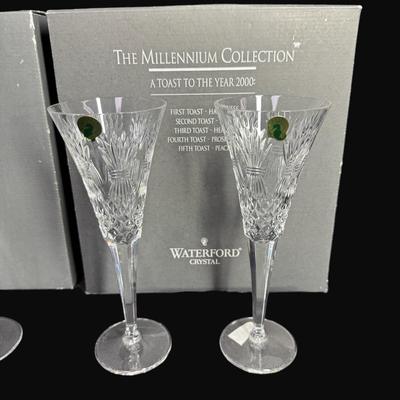 Sale Photo Thumbnail #33: This assortment includes Peace, Happiness, Love, Health & Prosperity.  Original boxes may have age related wear.  Flutes are all intact without chips.  [CS]