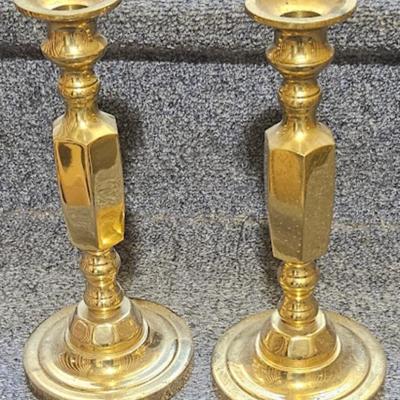 Pair of brass candlesticks