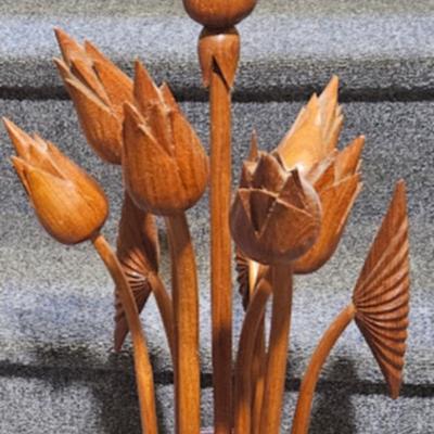 Wooden tulips
