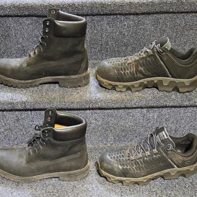 Mens size 9.5 Boot & Steel Toe Work Shoe Lot - Timberlands