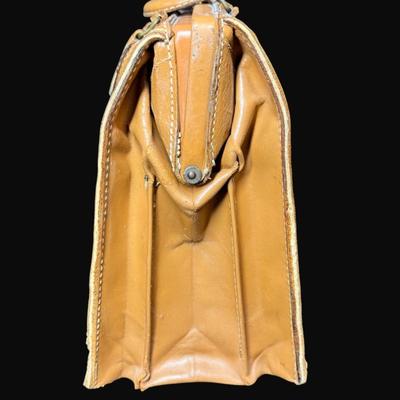 Sale Photo Thumbnail #39: This satchel is expandable and was originally made for Sears & Roebuck.  Dimensions: 16" x 12".  [CS]