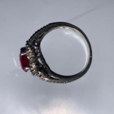 Beautiful Red Ruby Heart Ring