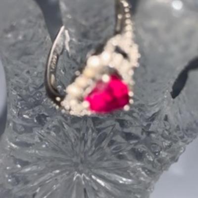 Beautiful Red Ruby Heart Ring