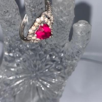 Beautiful Red Ruby Heart Ring