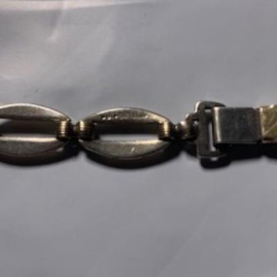 Gold and Silver Bracelet 14K Cabochon