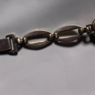 Gold and Silver Bracelet 14K Cabochon