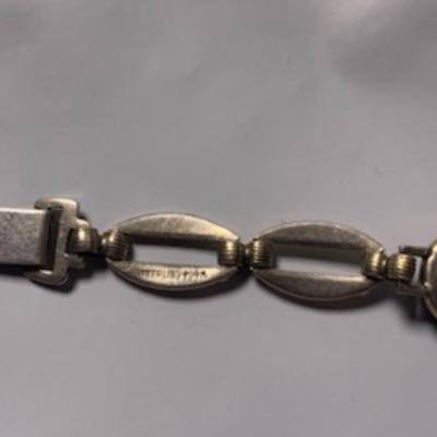 Gold and Silver Bracelet 14K Cabochon