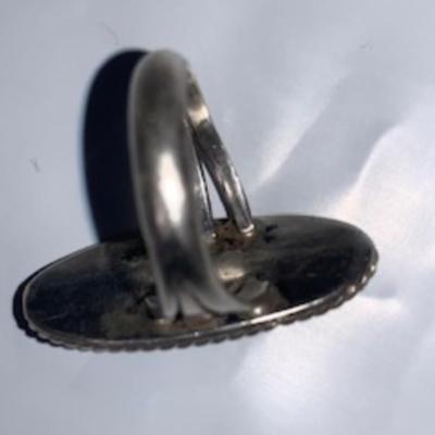 Twisted Silver Ring with Turquoise Stone