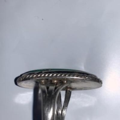 Twisted Silver Ring with Turquoise Stone