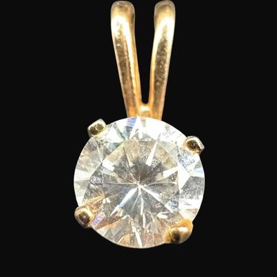 Sale Photo Thumbnail #54: **WIRE TRANSFER IS REQUIRED IF SHIPPED.** [.50g] Stone size is approximately .50 carats. Brilliant cut stone set in yellow gold.  **ALL PRECIOUS METALS SALES ARE FINAL. NO REFUNDS WILL BE GIVEN FOR ANY REASON.** [KB]