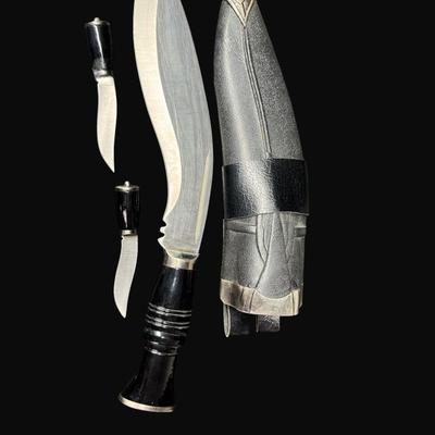 Sale Photo Thumbnail #74: Includes a Schrade Model 1580T, a  fillet knife, and more. Total of eight pieces. Largest is 15"L overall. [JP]