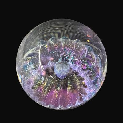 Sale Photo Thumbnail #82: Includes Joe St. Clair, Maytum Studio signed art glass, and Simon Pearce signed paperweights. Total of three pieces. [CS]