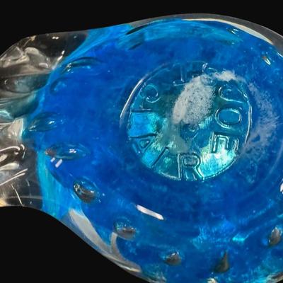 Sale Photo Thumbnail #84: Includes Joe St. Clair, Maytum Studio signed art glass, and Simon Pearce signed paperweights. Total of three pieces. [CS]