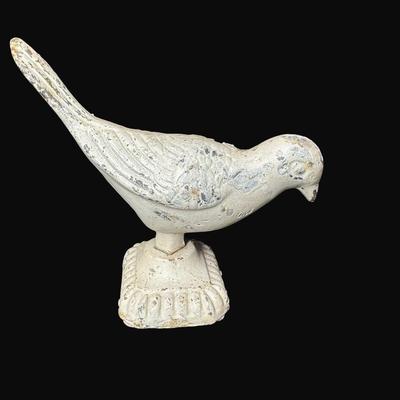 Sale Photo Thumbnail #86: This assortment includes a cast iron sheep bank and cast iron bird doorstop/paperweight.  Tallest is 6".  Age related wear and paint loss.  [CS]