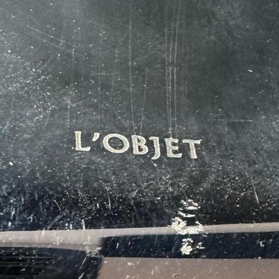 Sale Photo Thumbnail #92: This server assortment includes a cake server and salad servers. All manufactured by L'Objet. This is a three-piece set.  Cake server is 12.5" and the salad server is 12". [CS]