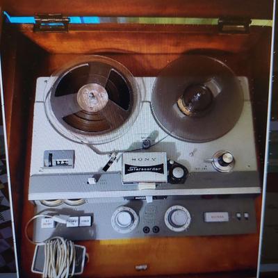 Sale Photo Thumbnail #3: A very nice vintage stereo cabinet. the electronics are included but are not working
