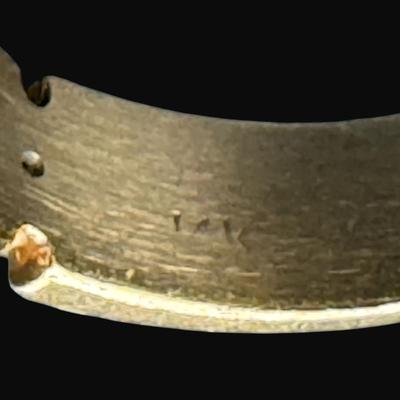 Sale Photo Thumbnail #102: **WIRE TRANSFER IS REQUIRED IF SHIPPED.** [5.72g] This piece features 12 brilliant cut diamonds set in both white and yellow gold. The main/primary stone is missing, leaving a total of 12 diamonds. Believed to be custom made. Ring size is 7.  **ALL PRECIO