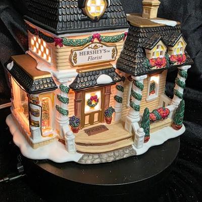 2001 Hershey’s Holiday Village – Illuminated “Hershey’s Florist” Porcelain Christmas House (Limited Edition)