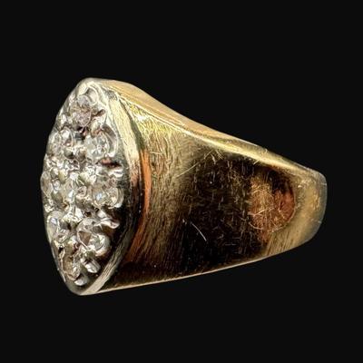 Sale Photo Thumbnail #109: **WIRE TRANSFER IS REQUIRED IF SHIPPED.** [3.94g] This diamond cluster ring features eight prong-set diamonds, each approximately .10 carat. Gold content confirmed using Niton XRF precious metals analyzer. **ALL PRECIOUS METALS SALES ARE FINAL. NO REFUNDS