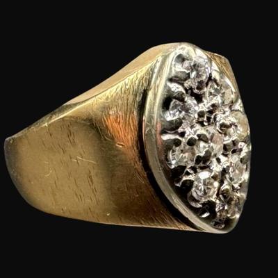 Sale Photo Thumbnail #110: **WIRE TRANSFER IS REQUIRED IF SHIPPED.** [3.94g] This diamond cluster ring features eight prong-set diamonds, each approximately .10 carat. Gold content confirmed using Niton XRF precious metals analyzer. **ALL PRECIOUS METALS SALES ARE FINAL. NO REFUNDS