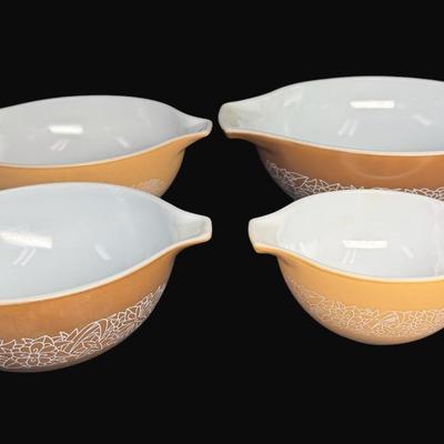 Sale Photo Thumbnail #123: Woodland pattern in both brown and tan. Numbers 441, 442, 443, and 444. Set of four. [CS]