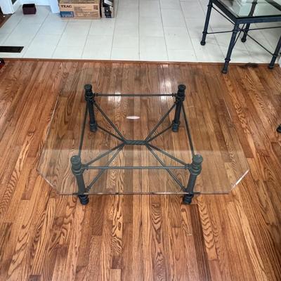 Matching Beveled Glass Top Coffee & Side Table (D-RG)