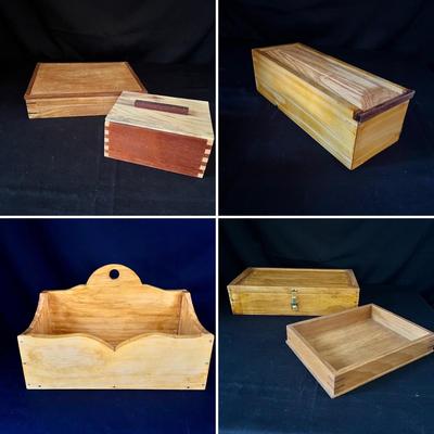 Seven Hand Made Wooden Boxes (D-RG)