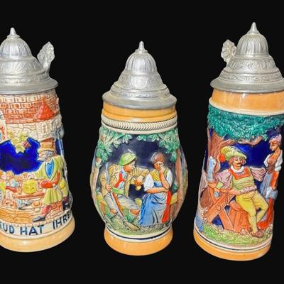 Sale Photo Thumbnail #144: Made in Germany and West Germany. Total of seven pieces. Age related wear. Measurement of largest: 11.5"H. [JP]