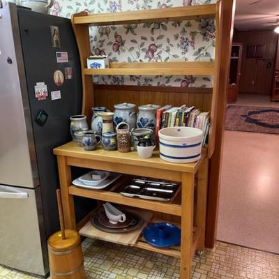 Sale Photo Thumbnail #41: Can be used as a kitchen island butchers block or as a great wood rack. dimensions are 69" tall 36" wide & 21" deep. You are only buying the rack not what is on it.