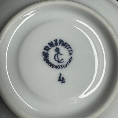 Sale Photo Thumbnail #173: Made by Bernadotte of Czechoslovakia. Set includes teapot, creamer and sugar, cup, saucer, bread plates, and more. [RE]