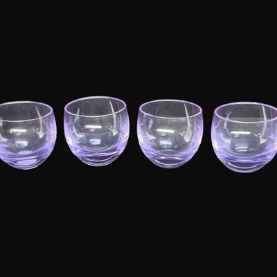 Sale Photo Thumbnail #175: Made is Czechoslovakia. Lavender color. Total of six pieces. Measurement: 1.75"H (each). [RE]