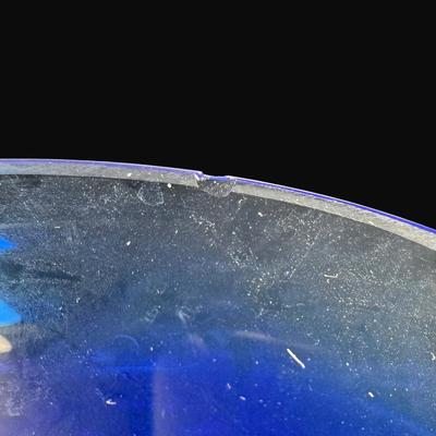 Sale Photo Thumbnail #180: Total of three pieces. The blue piece has flea bites on the rim. Measurement: 4.5”H (each). [RE]