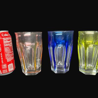 Sale Photo Thumbnail #179: Total of three pieces. The blue piece has flea bites on the rim. Measurement: 4.5”H (each). [RE]