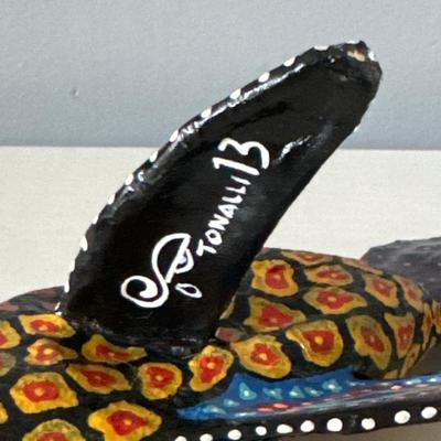 Sale Photo Thumbnail #19: Small blemish on back fin 
Signed “Tonalli 13” on underside