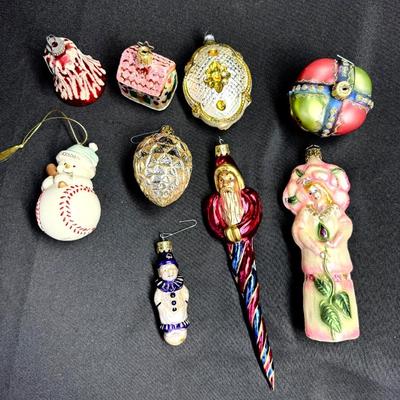 Mixed Vintage and Contemporary Christmas Ornaments