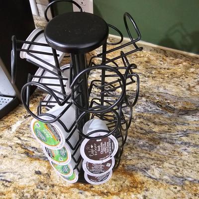 Keurig Coffee Maker & Spin Rack w/Pods (K-JS)