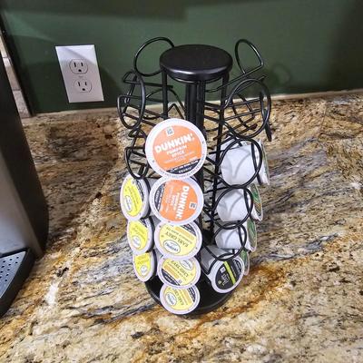 Keurig Coffee Maker & Spin Rack w/Pods (K-JS)