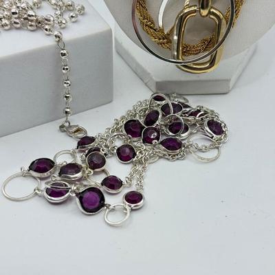 LOT 46J: Goldtone & Silvertone Necklaces: Napier, Nine West & More
