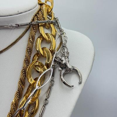 LOT 46J: Goldtone & Silvertone Necklaces: Napier, Nine West & More